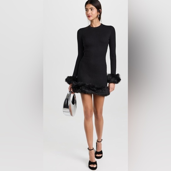 Show me your MuMu mini dress faux fur trimmed size medium. Worn once like new. - Picture 4 of 7